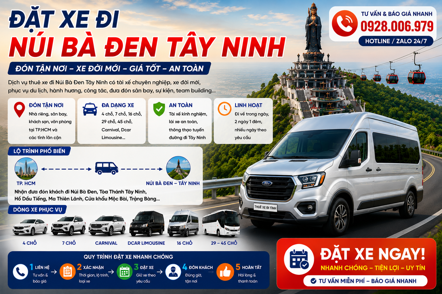 Đặt xe đi Núi Bà Đen Tây Ninh từ TP. HCM Đặt xe đi Núi Bà Đen Tây Ninh từ TP. HCM