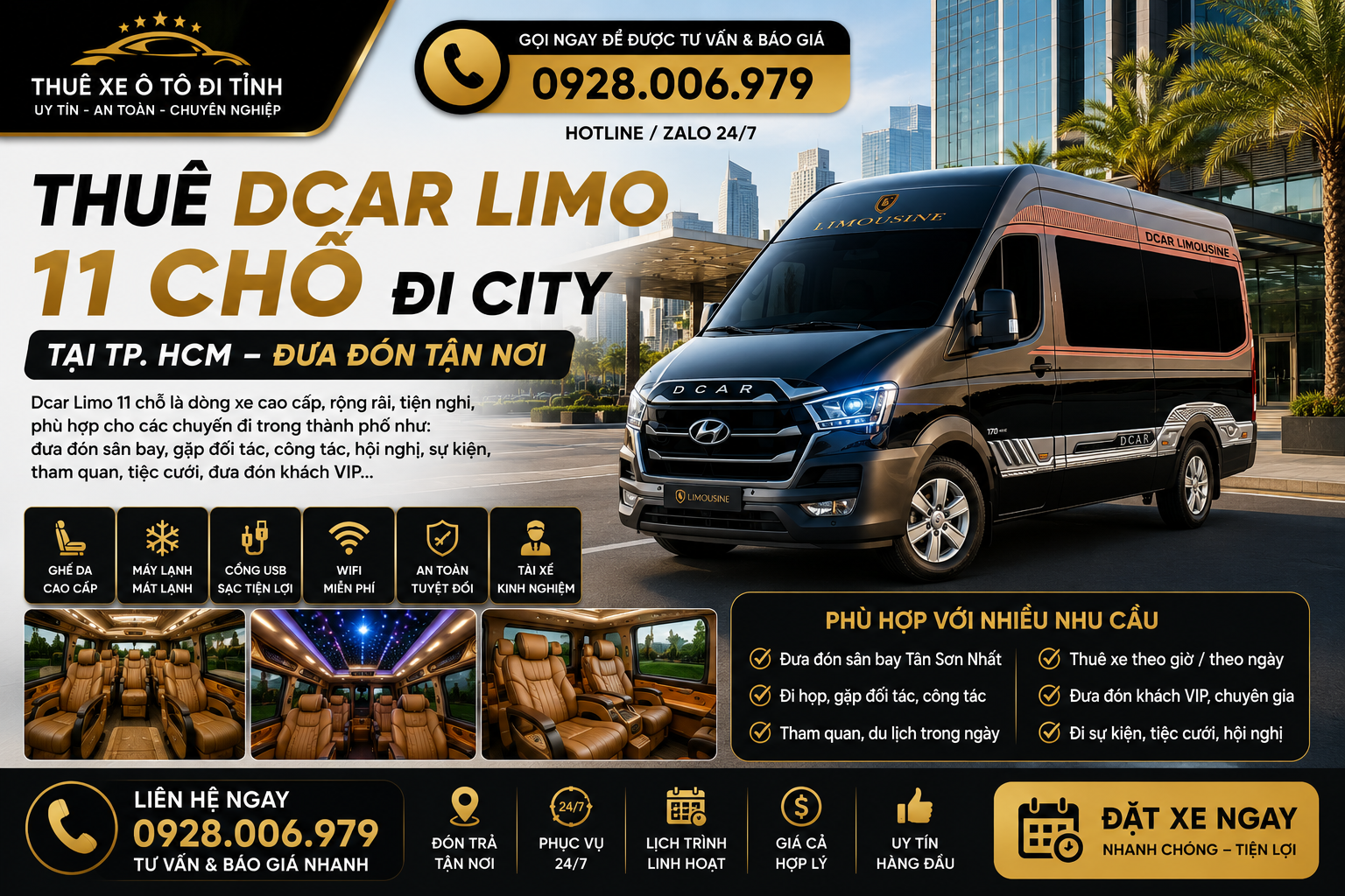 Thuê Dcar Limo 11 chỗ đi city tại TP. HCM Thuê Dcar Limo 11 chỗ đi city tại TP. HCM