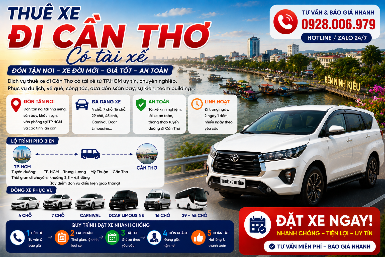 Thuê xe đi Cần Thơ có tài xế