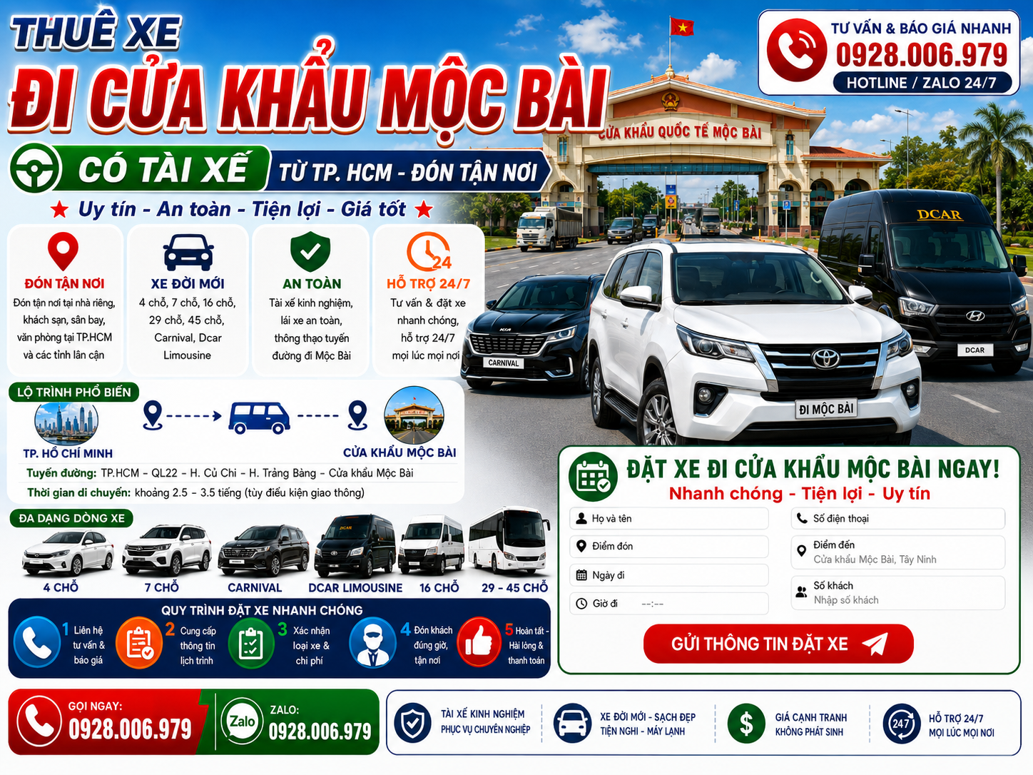 Thuê xe đi Cửa khẩu Mộc Bài có tài xế Thuê xe đi Cửa khẩu Mộc Bài có tài xế