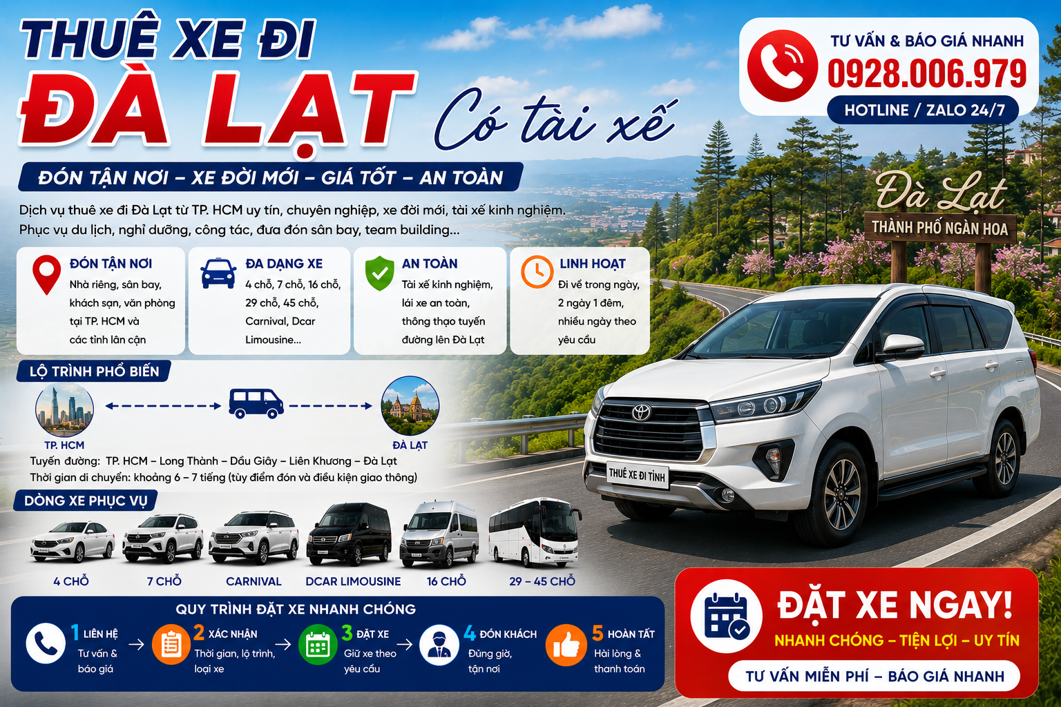 Thuê xe đi Đà Lạt có tài xế từ TP. HCM