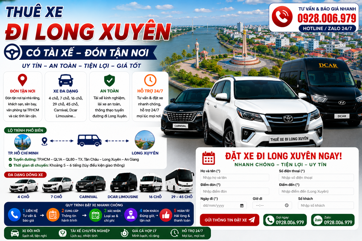 Thuê xe đi Long Xuyên An Giang có tài xế từ TP. HCM Thuê xe đi Long Xuyên An Giang có tài xế từ TP. HCM