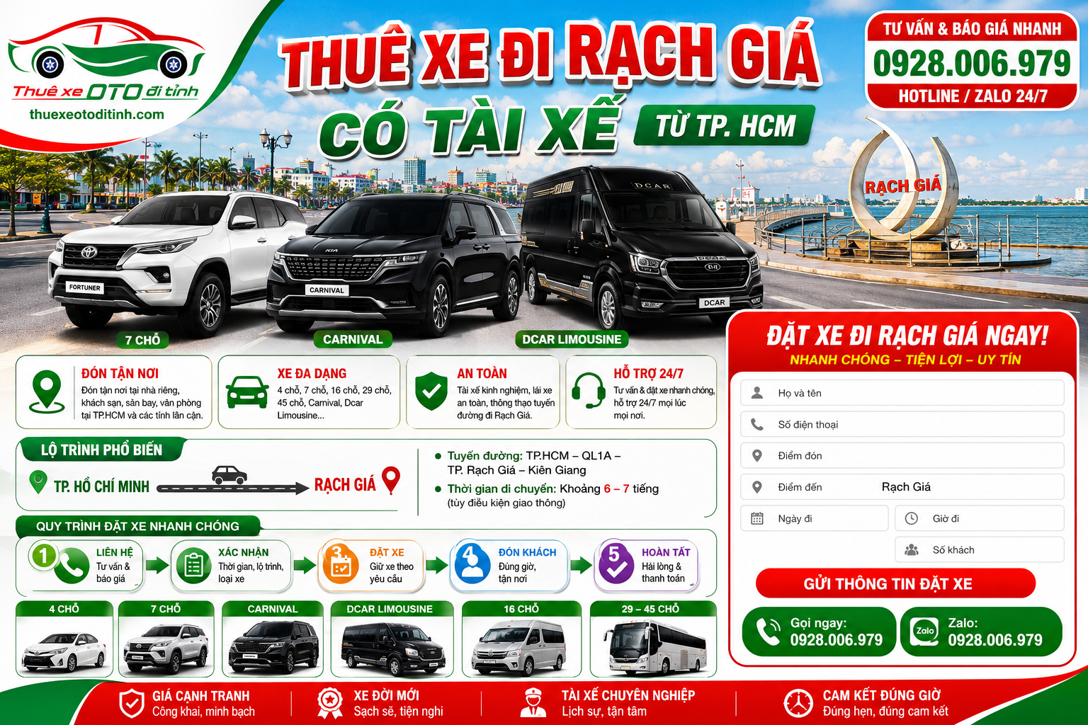Thuê xe đi Rạch Giá có tài xế Thuê xe đi Rạch Giá có tài xế