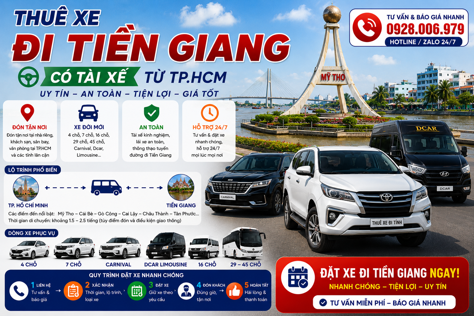 Thuê xe đi Tiền Giang có tài xế Thuê xe đi Tiền Giang có tài xế