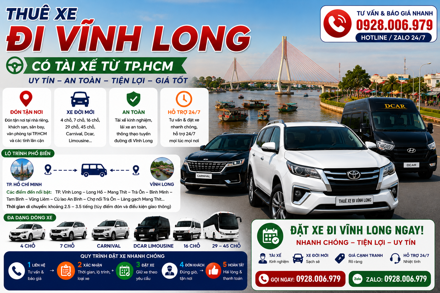 Thuê xe đi Vĩnh Long có tài xế