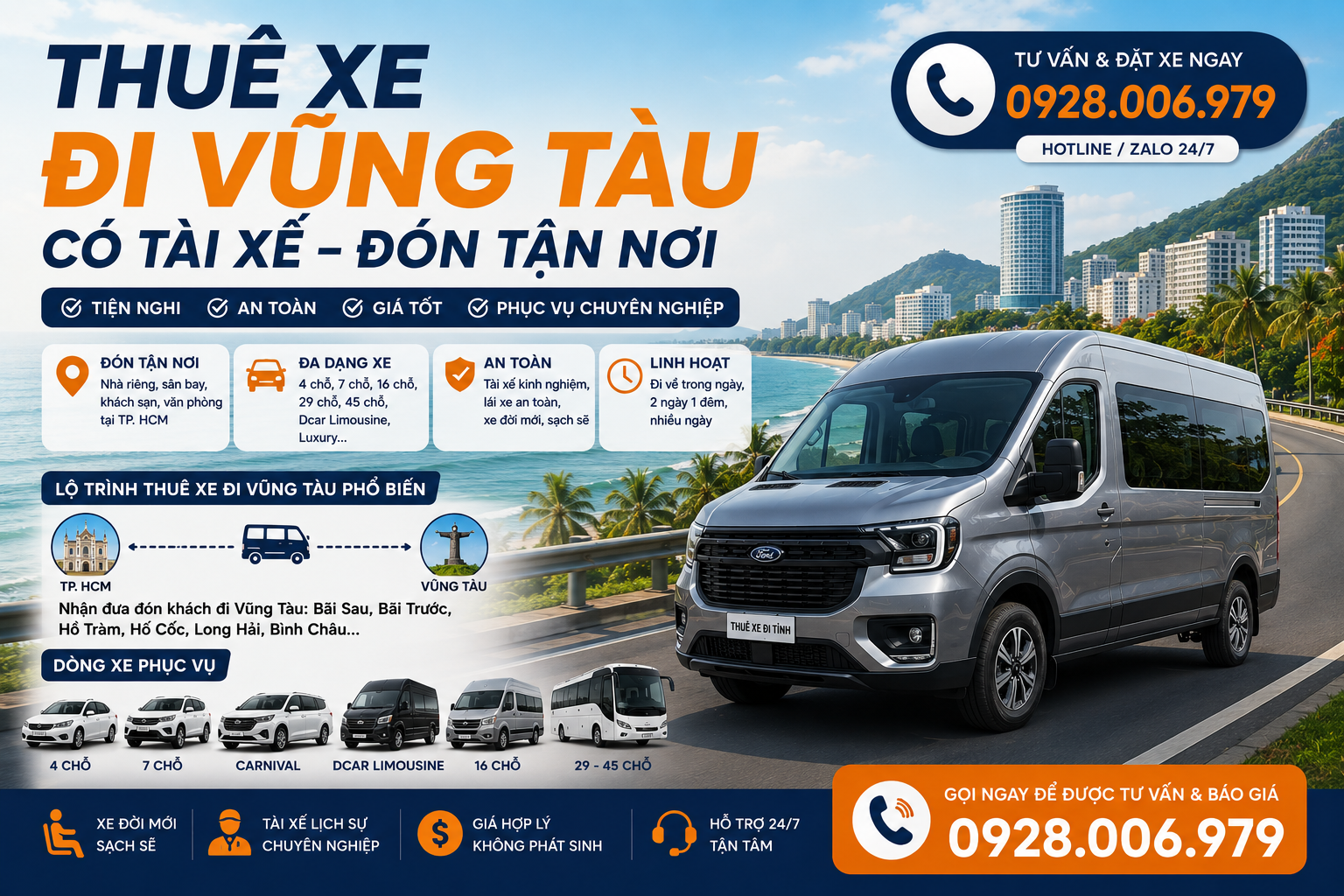 Thuê xe đi Vũng Tàu có tài xế Thuê xe đi Vũng Tàu có tài xế