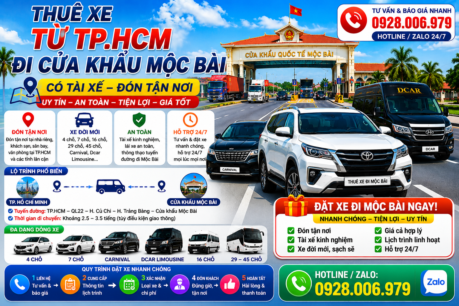 Thuê xe từ TP. HCM đi Cửa khẩu Mộc Bài Thuê xe từ TP. HCM đi Cửa khẩu Mộc Bài