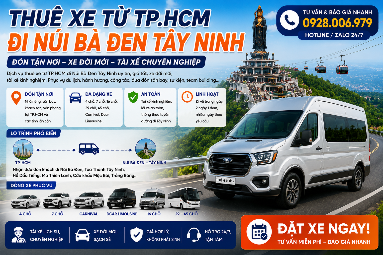 Thuê xe từ TP. HCM đi Núi Bà Đen Tây Ninh Thuê xe từ TP. HCM đi Núi Bà Đen Tây Ninh