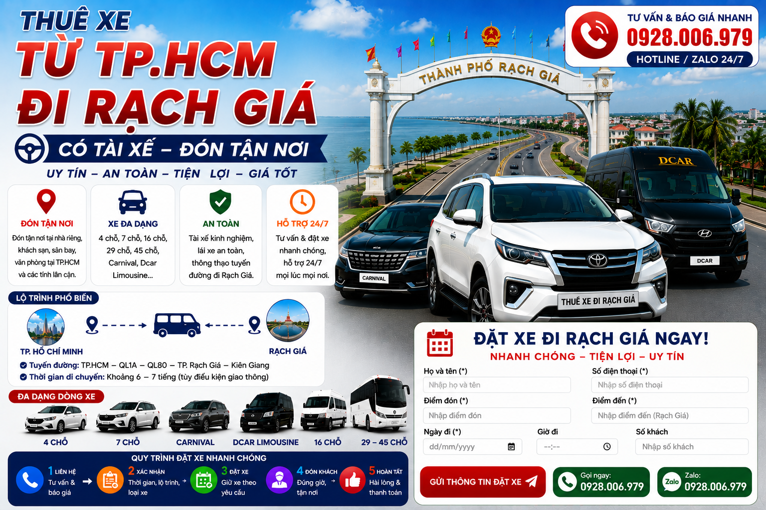Thuê xe từ TP. HCM đi Rạch Giá Thuê xe từ TP. HCM đi Rạch Giá