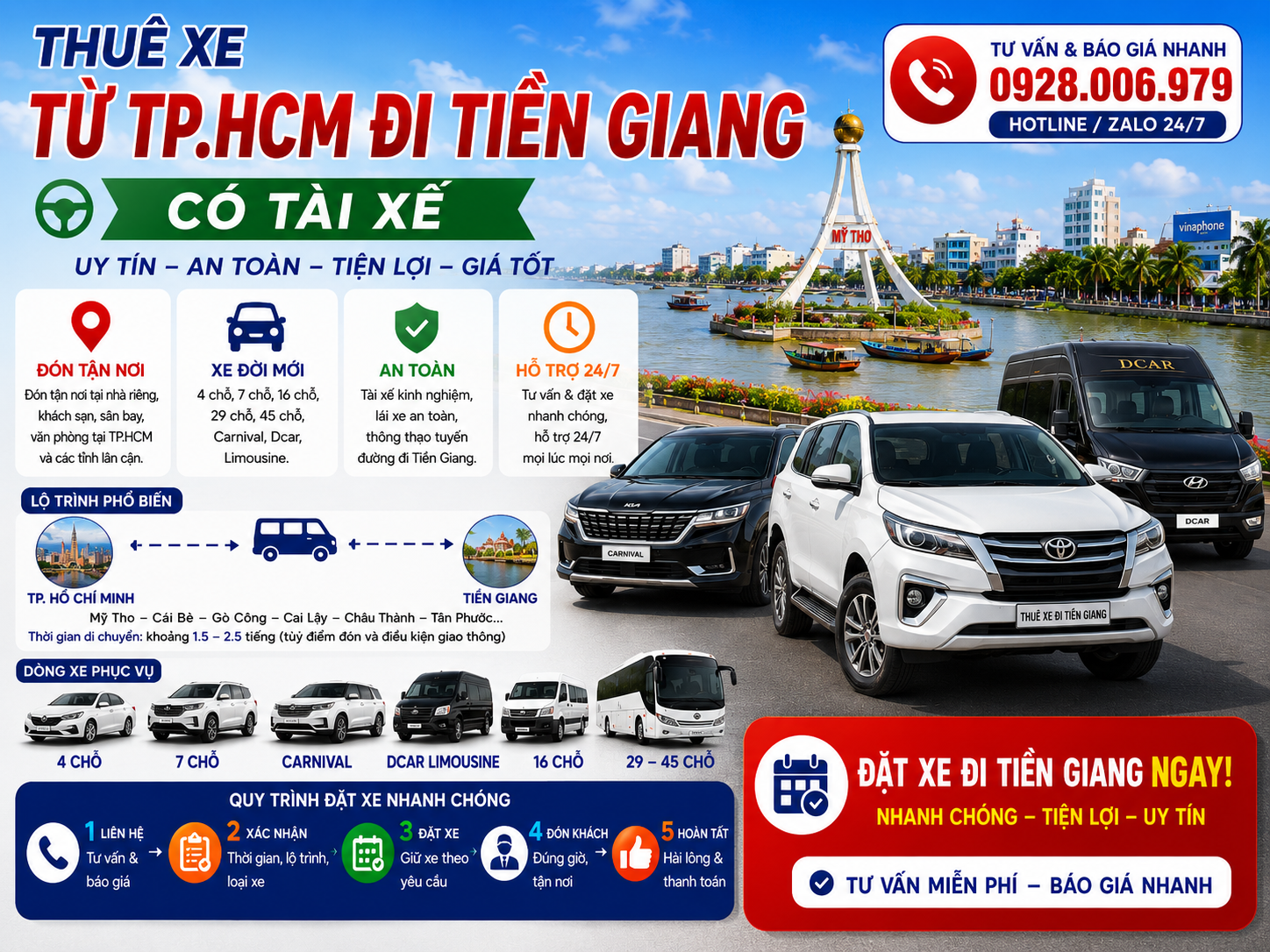 Thuê xe từ TP. HCM đi Tiền Giang Thuê xe từ TP. HCM đi Tiền Giang